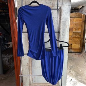 Alexander Wang Marled Jersey Twist Blue Skirt Top